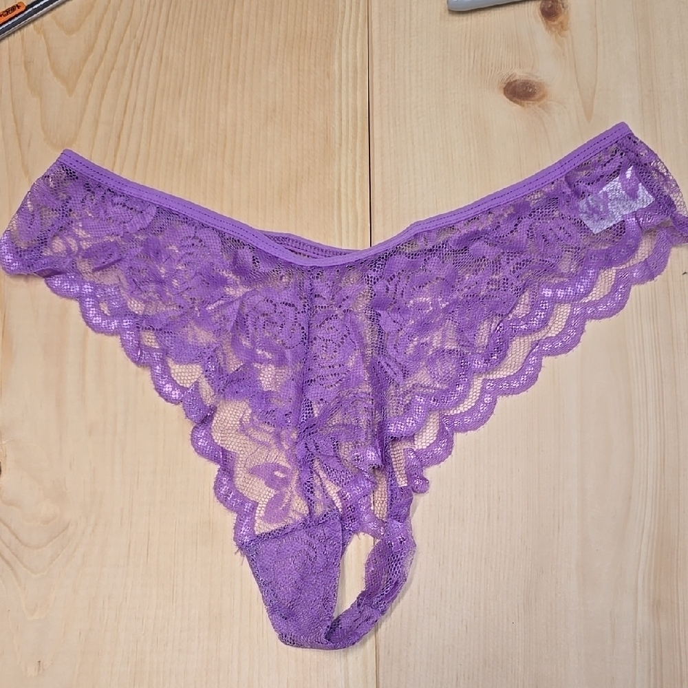 Knotty Size L Purple Lace Panties